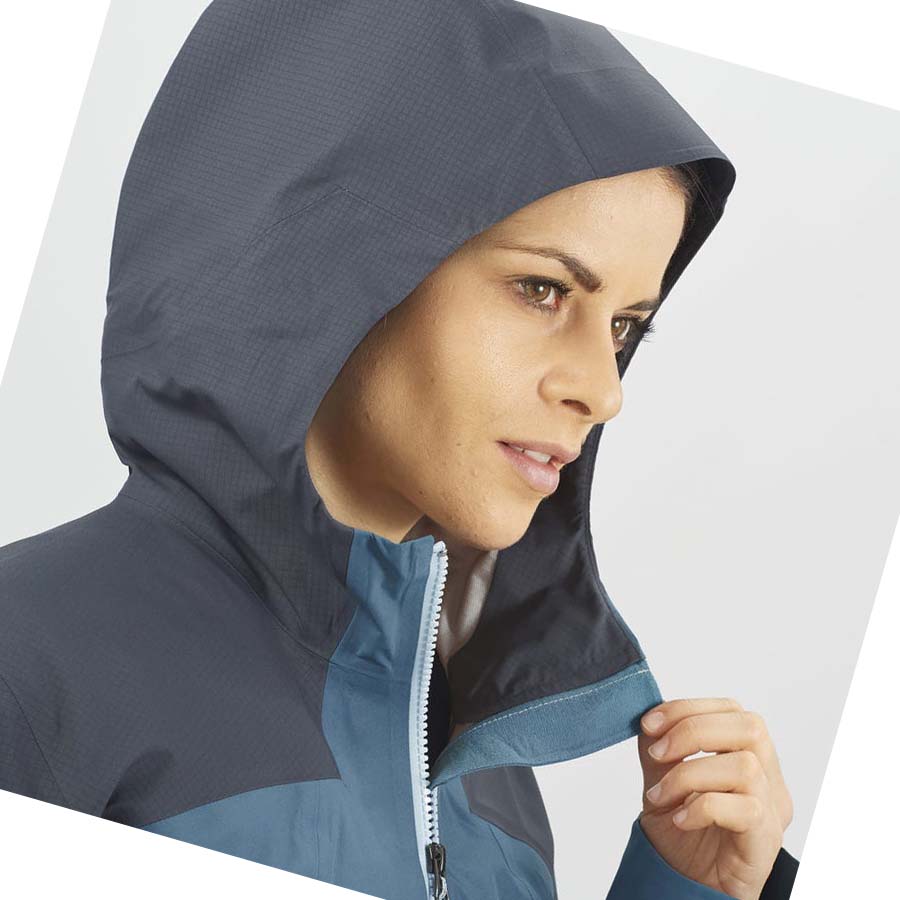 Chaquetas Salomon OUTLINE GORE-TEX WATERPROOF HYBRID Mujer Azules | MX 2485FDN